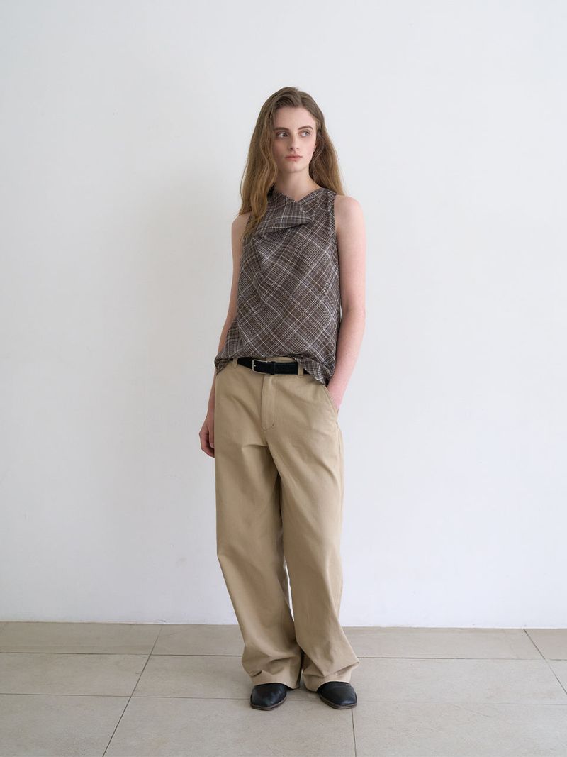 Celine cowl blouse (Check)
