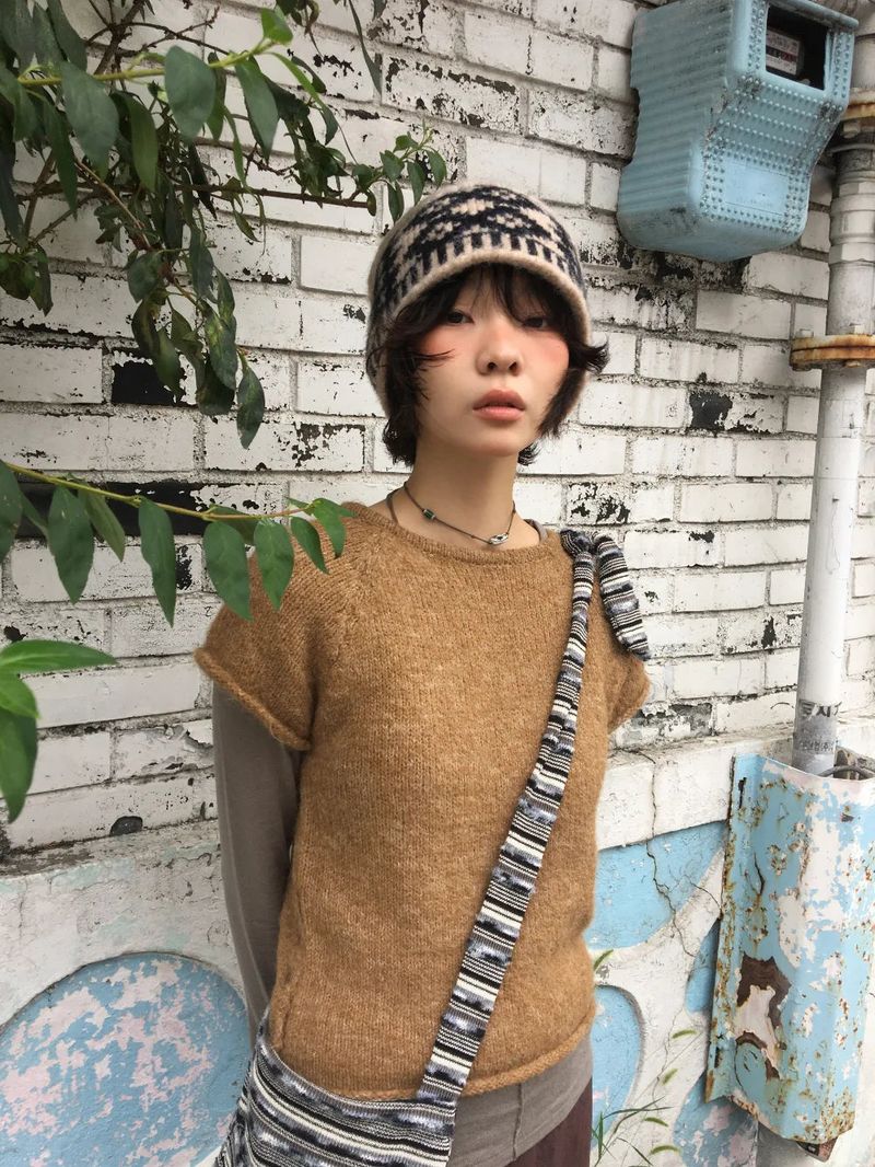Yorin button half knit (3color)