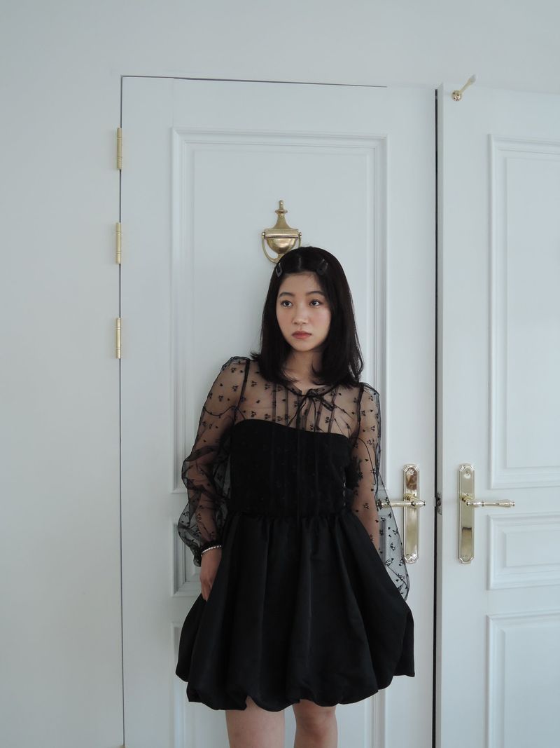 CLOUD TULLE DRESS _BLACK