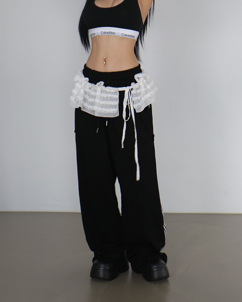 Track Point String Wide Pants