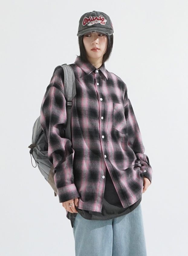 Spray check shirt