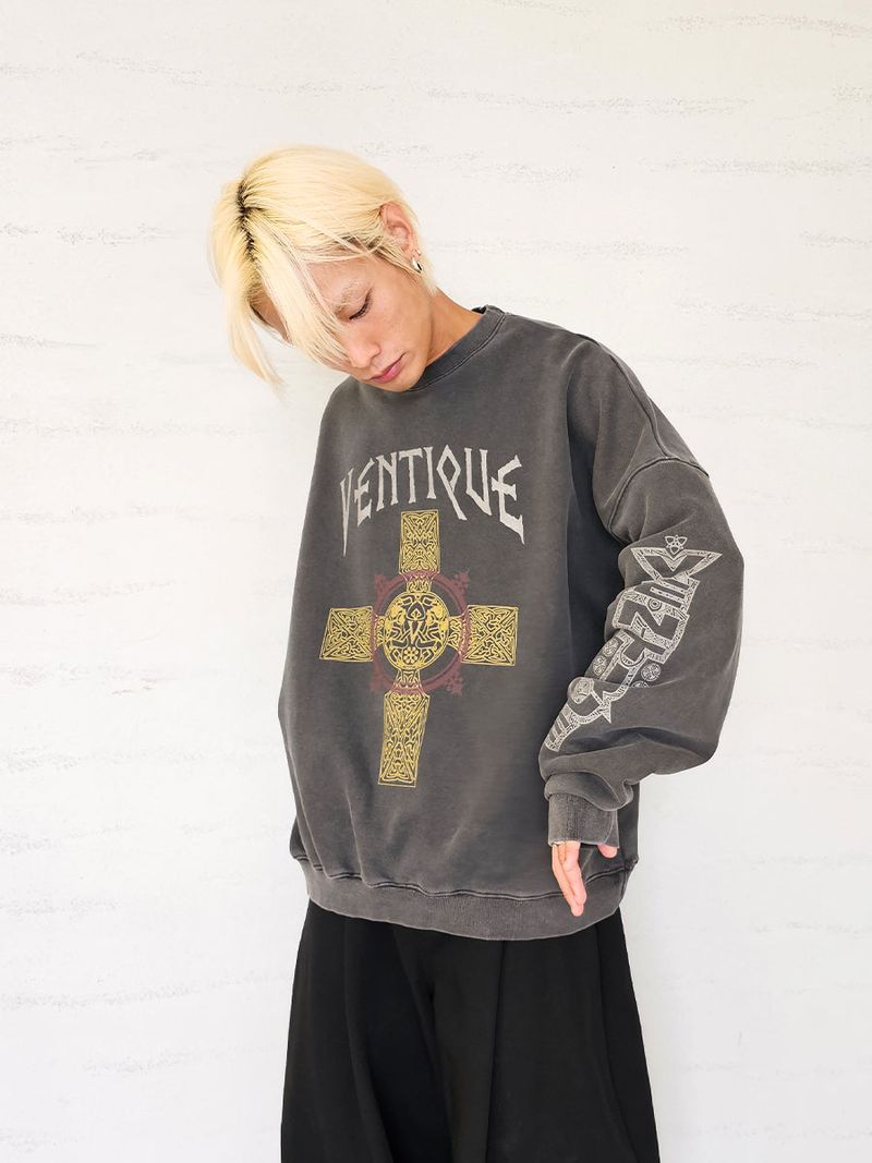 VENTIQUE Pigment Holy Sweatshirt 2colors
