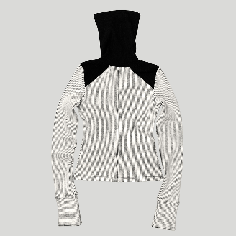 HIGH-NECK ZIP-UP: OFF-WHITE
