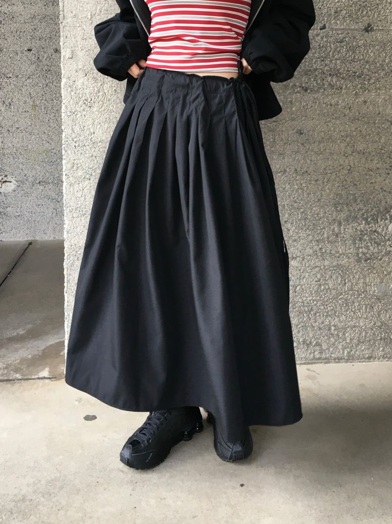 Posyu Pintuck Pleated Long Skirt (2c)