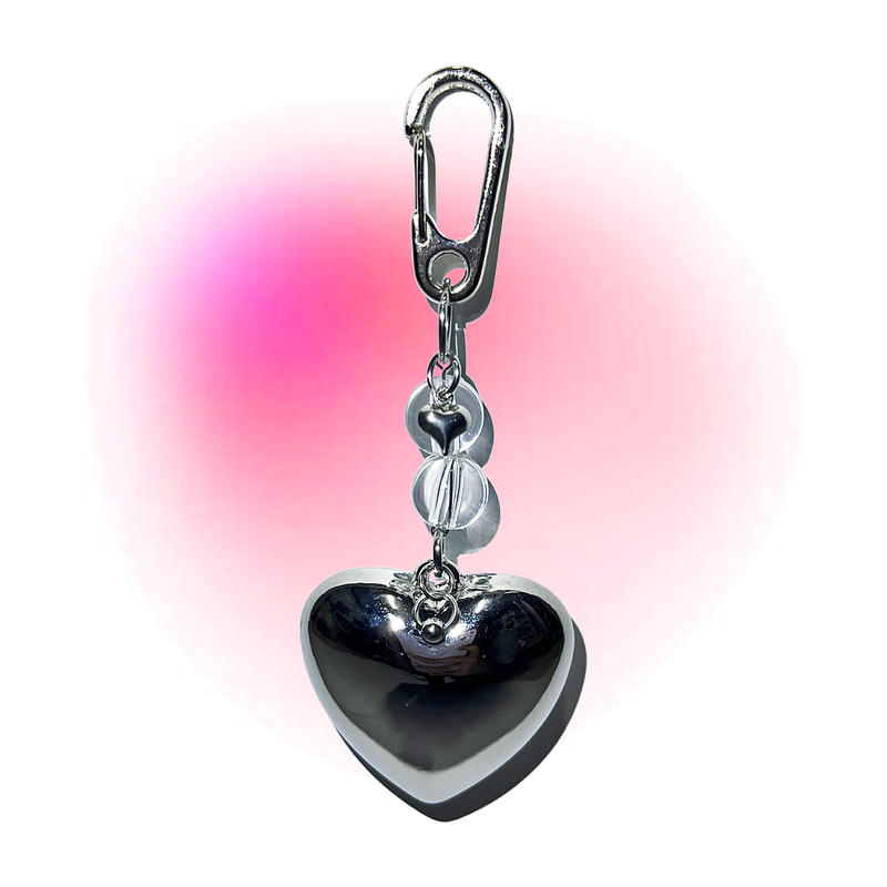 Pierced plumpy heart keychain