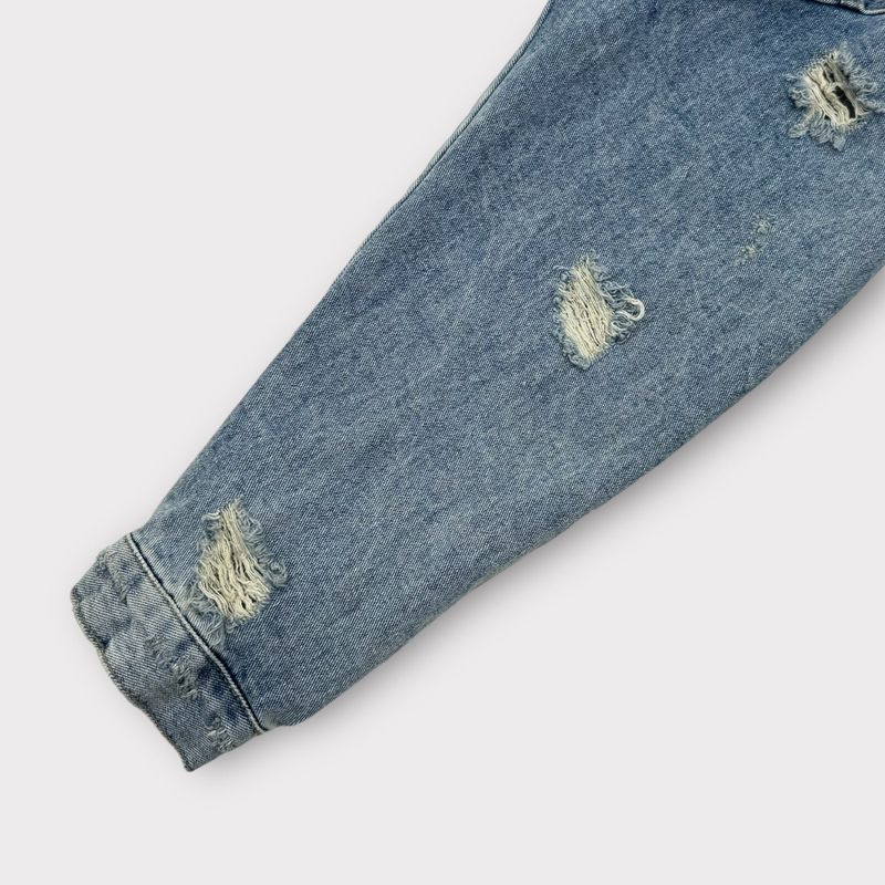 MG624,625 incision damage jean jacket (2 colors)