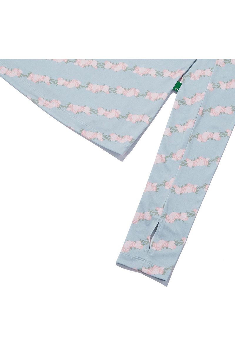 Flower Pattern Turtleneck_Ash Blue