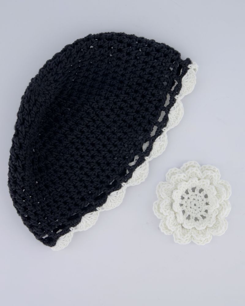 【MADE】Doyoubi Dimanche PeppoBBeBBo knitted beanie[Black/White]