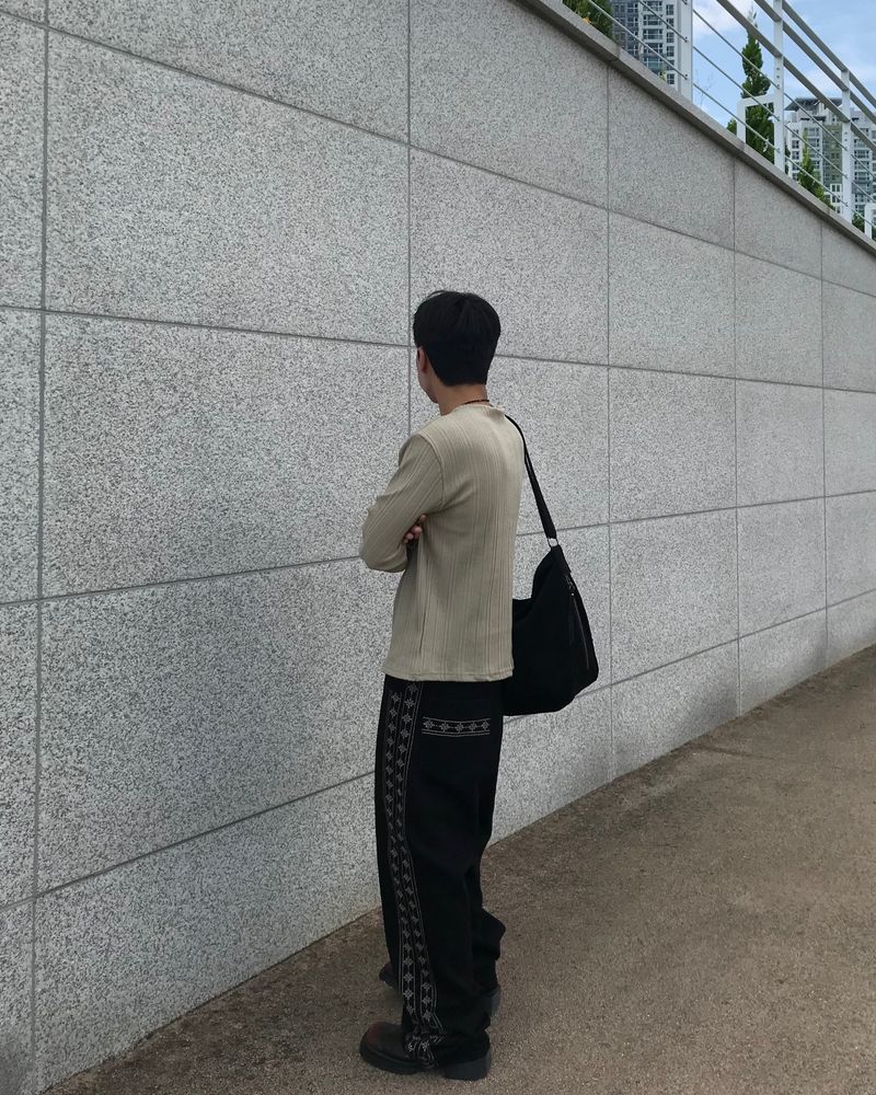 Corduroy Slim Henly Neck Long Sleeve