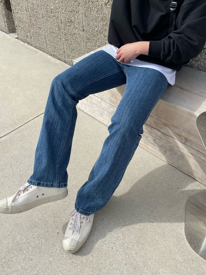 MASION SLIVE DENIM PANTS(ONE COLOR)