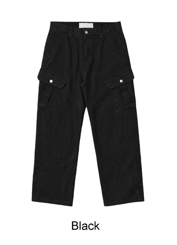 Toen-dyed diagonal cargo pants