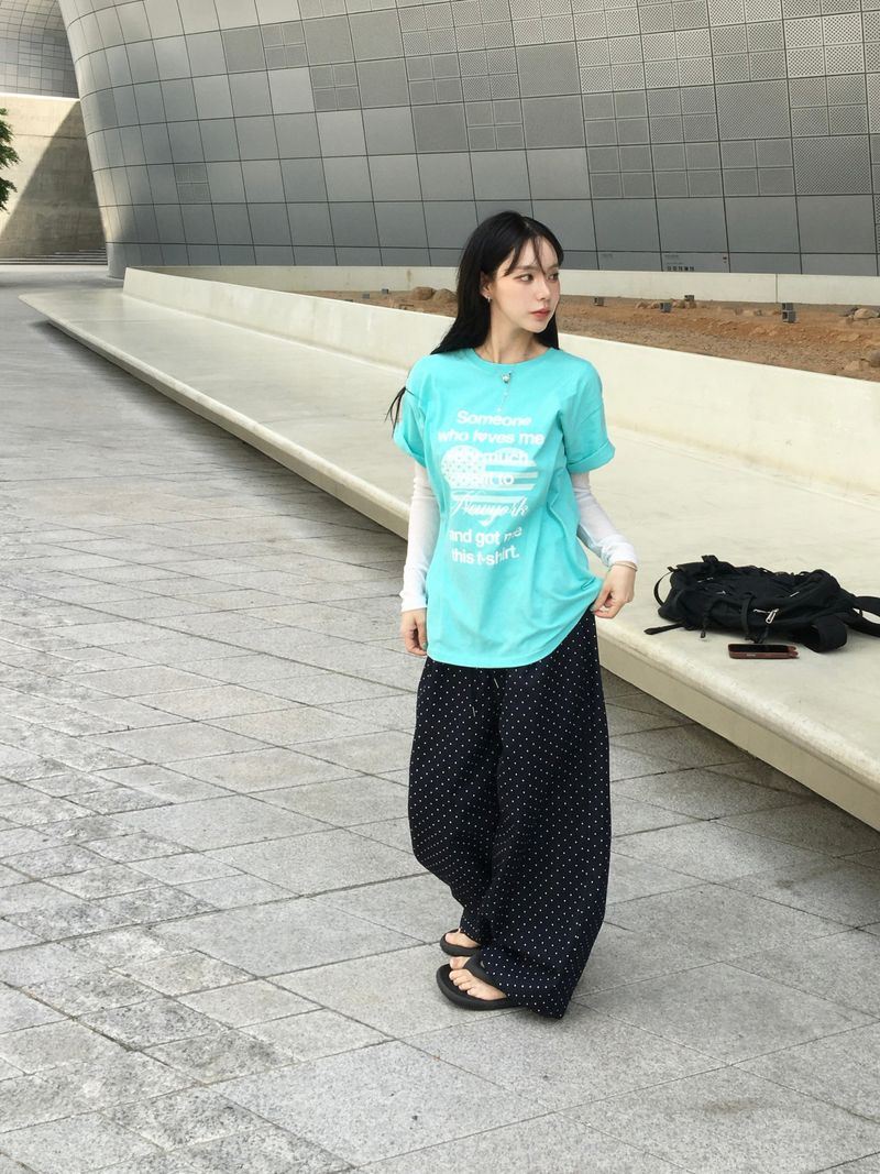 [Ritcore MADE] Mini Dot Wide Denim Pants (2c)