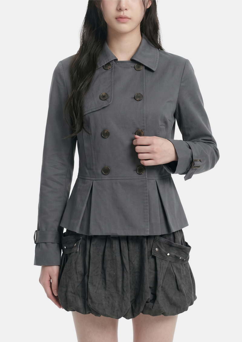 Hina Double Short Trench Coat