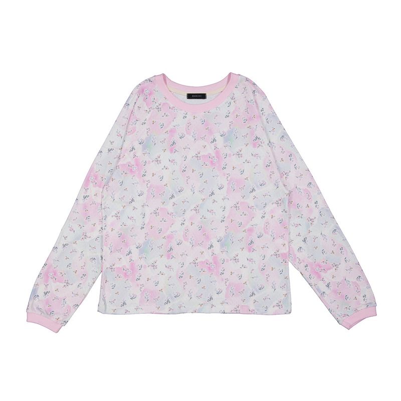 Soft Flower Raglan Tee (pink)