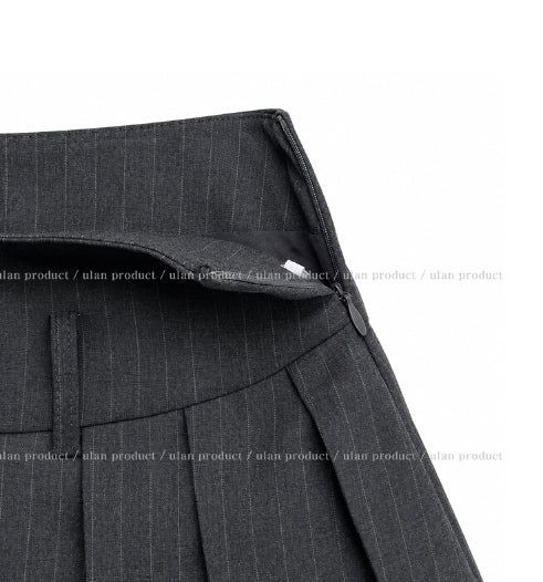 Noki Striped Pleated Mini Skirt