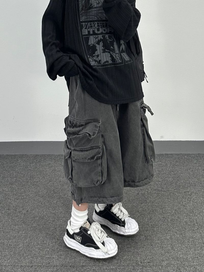 multi pigment bermuda pants