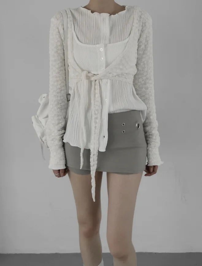 Nuad Pleated Bustier Blouse