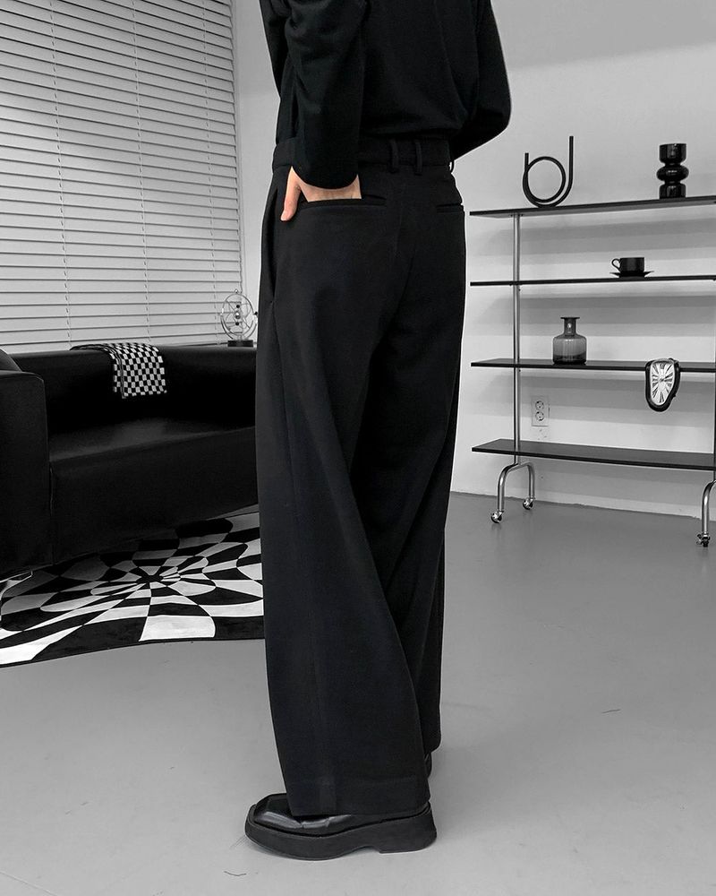 CH Napping Pintuck Wide Slacks (2 colors)