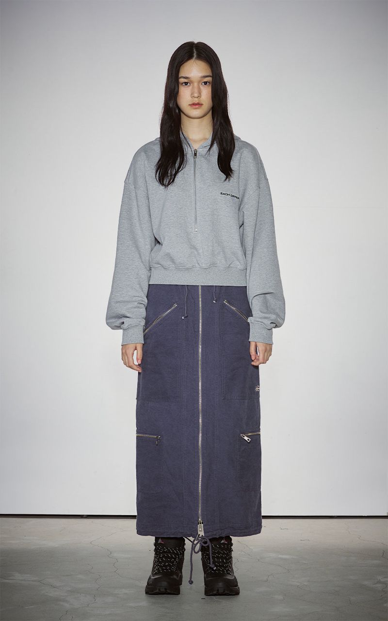 WASHED 2WAY ZIP SKIRT_PURPLE BLUE