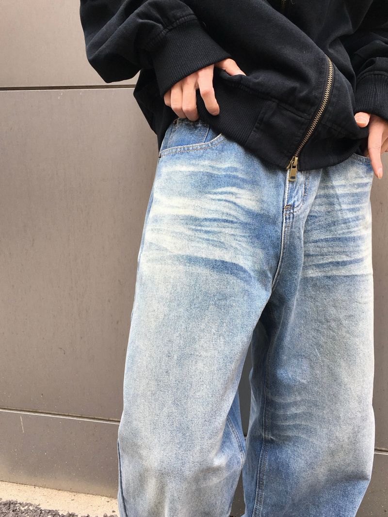 Bart washed straight denim pants