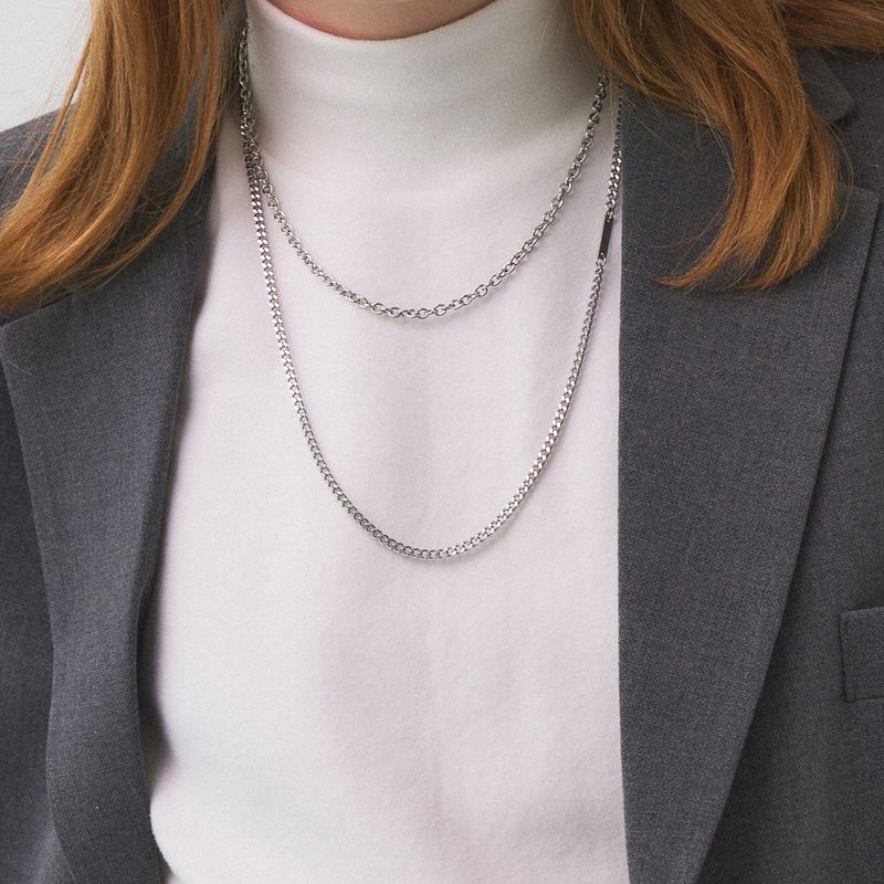 a men's layered necklace_CLEF CLEAN TONE NEC