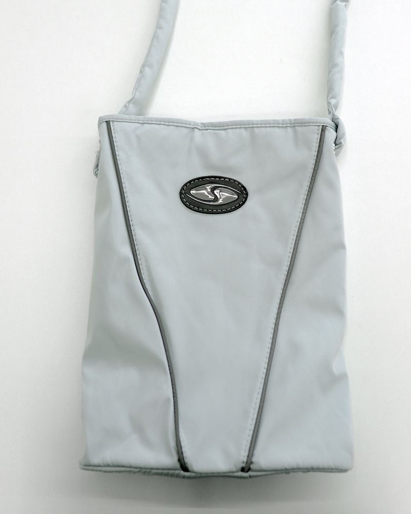 Byten Nylon Snap Button V Logo Crossbody Bag