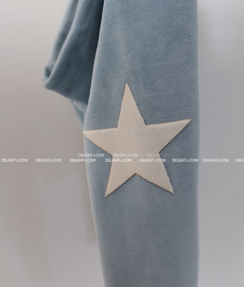 Patch Velvet Slim Hoodie Zip-Up