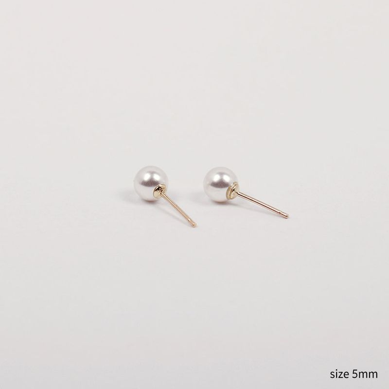 14K Gold Swarovski Pearl Earring (5mm + 14k gold clutch)