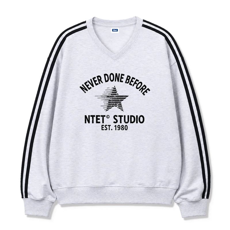 neverstar track v-neck sweatshirt (4color)
