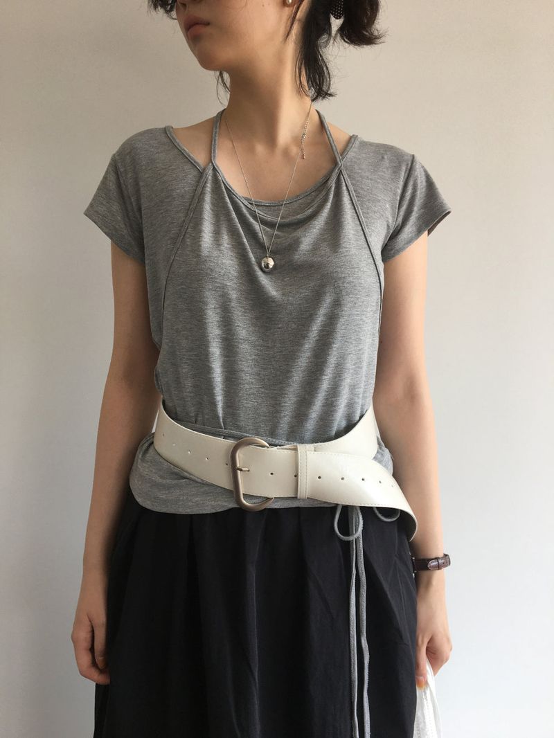 Wide oval buckle belt(2color)