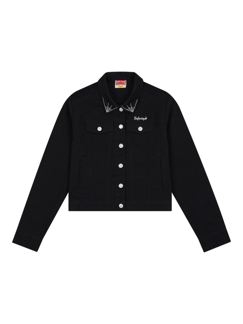 safarispot(サファリスポット)の「1/2 WEB TRUCKER DENIM JACKET (BLACK)(Jackets/Outerwear)」