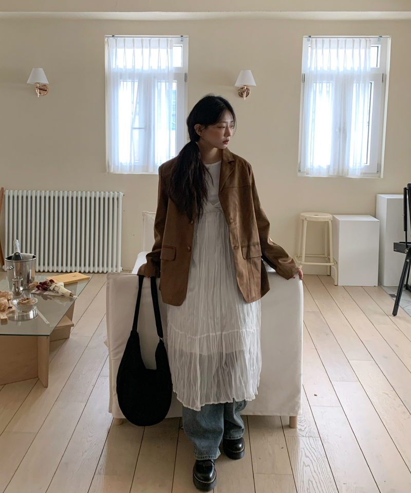 meltingyun（メルティングユン）の「Autumn Suede Collar Jacket（Jackets/Outerwear）」