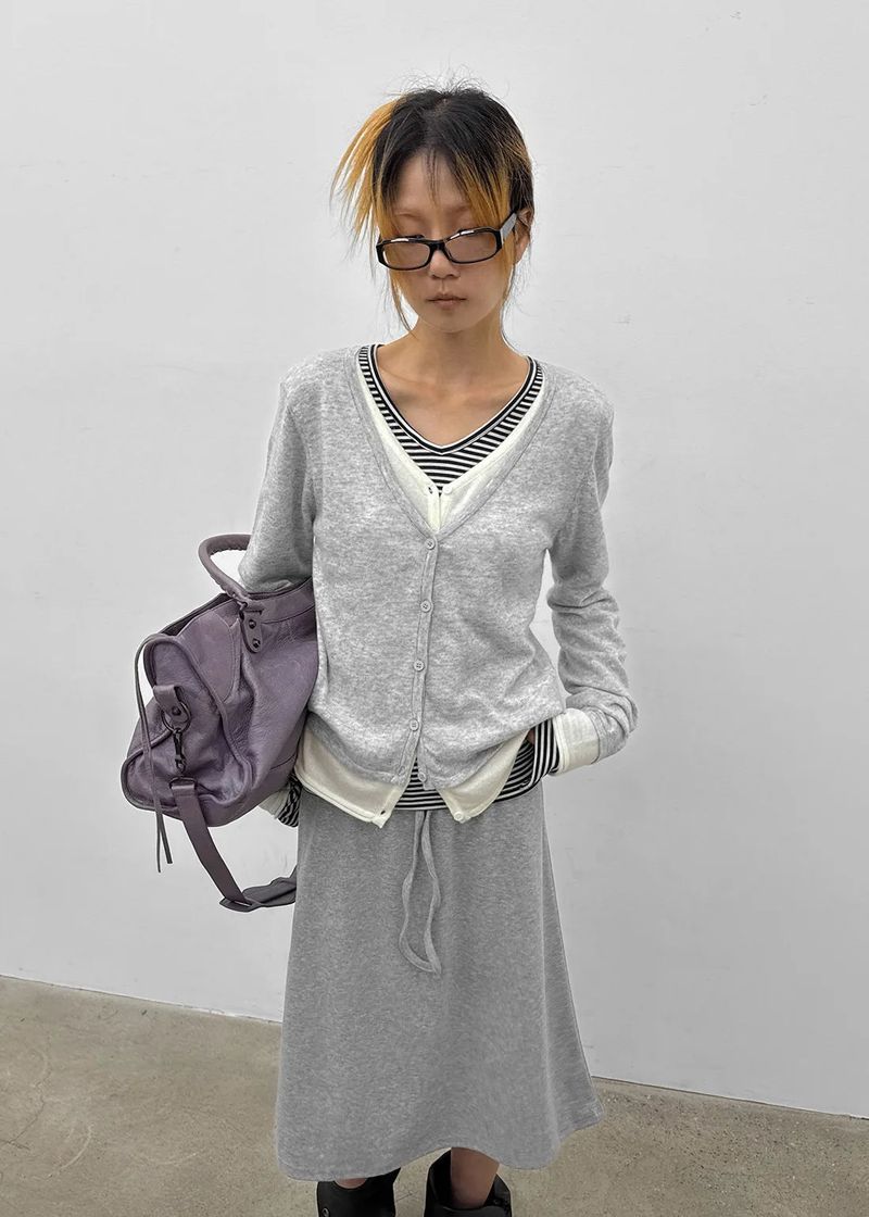 [MADE] Basini Layered V-Neck Cardigan