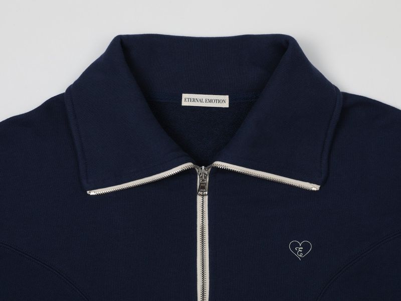 ROUND TWO WAY COLLAR ZIP (NAVY)