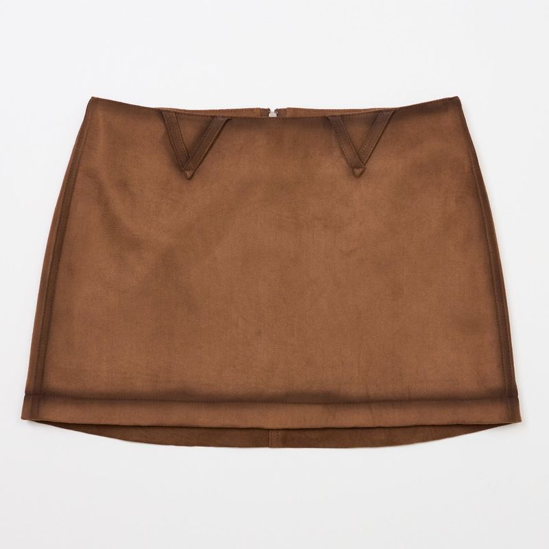 OIL BRIDGE SUEDE SKIRT BROWN