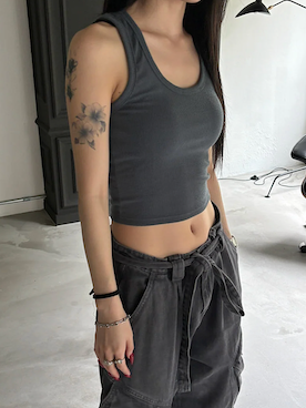 [BASIC ITEM] Rib crop sleeveless(9color)