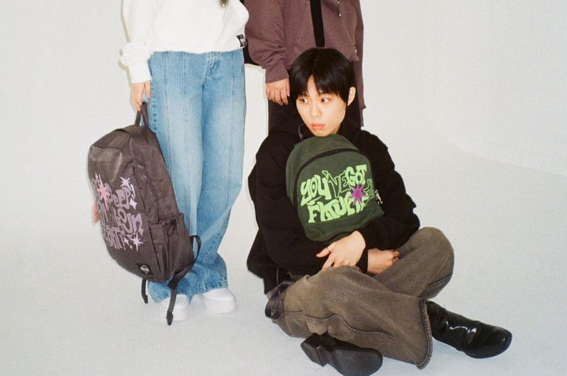 Printed Twill Pocket Backpack (Green)