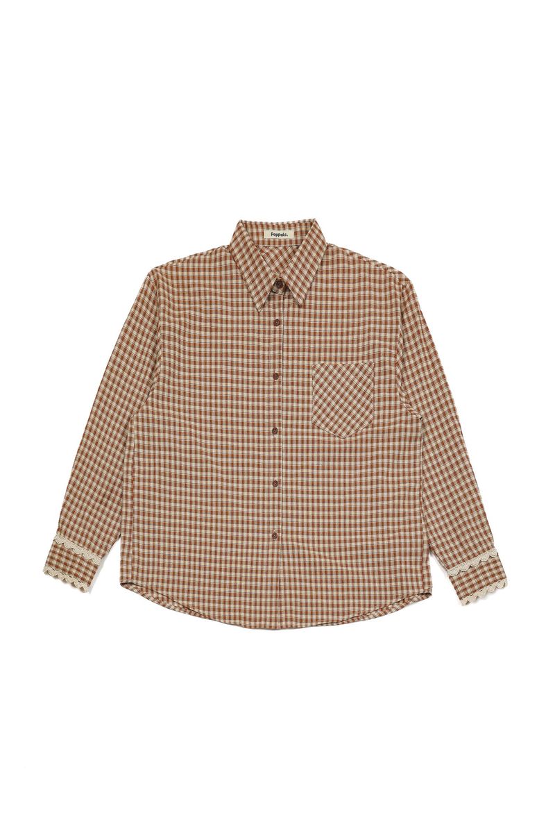 POPPALS（ポップパルズ）の「Vienna Checkered Shirt [Brown]（Tops）」