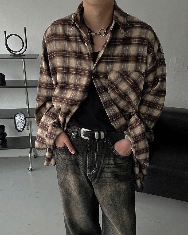 90's Prague Deck Check Over Shirt (2 colors)