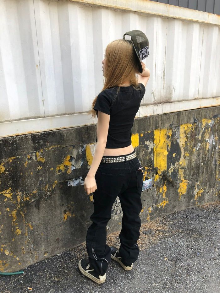 Cyber Black Zip Pants