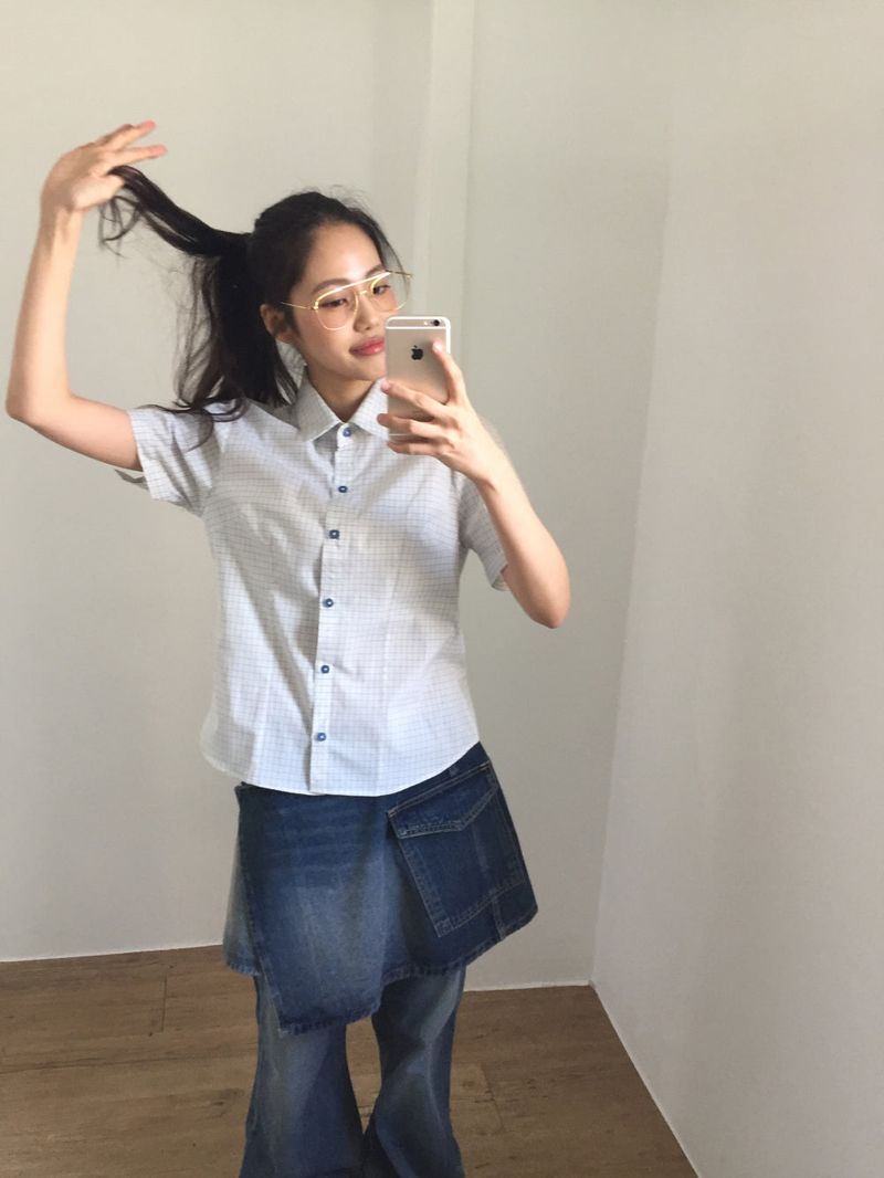 Low layered denim skirt (1color)