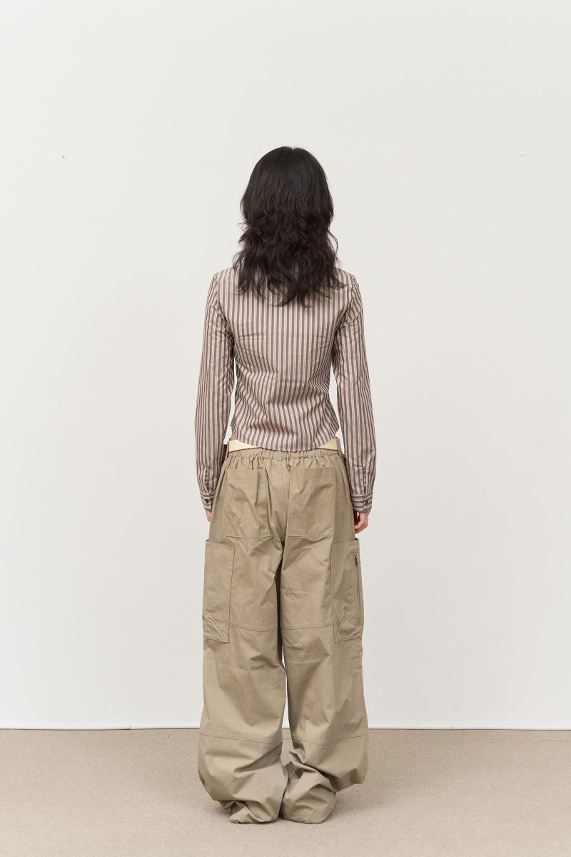 (W) Leaf Striped Shirt (2color)