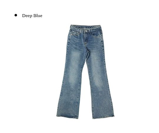 テット デニム ウォッシング ローライズ ブーツカット パンツ