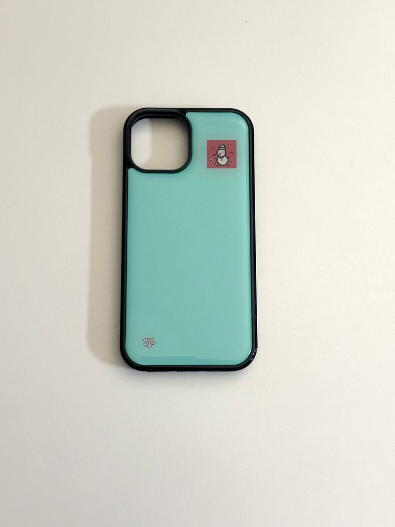 mint square patch epoxy phone case