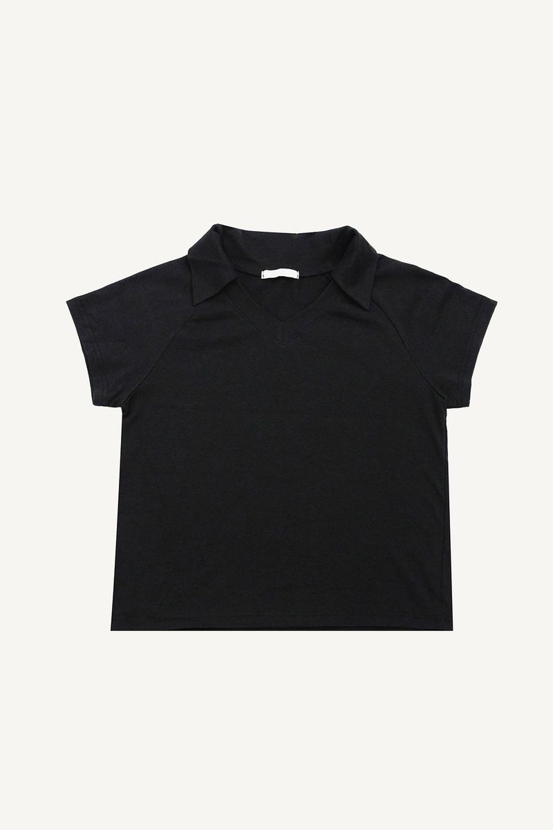 V-collar crop top