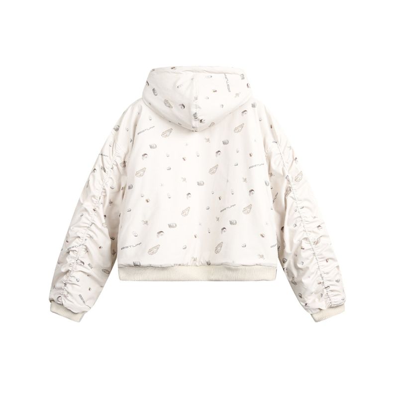 Ribbon Reversible Fleece Hoodie Jacket