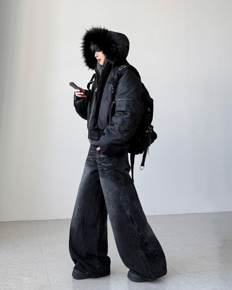 Veil Crack Wide Denim