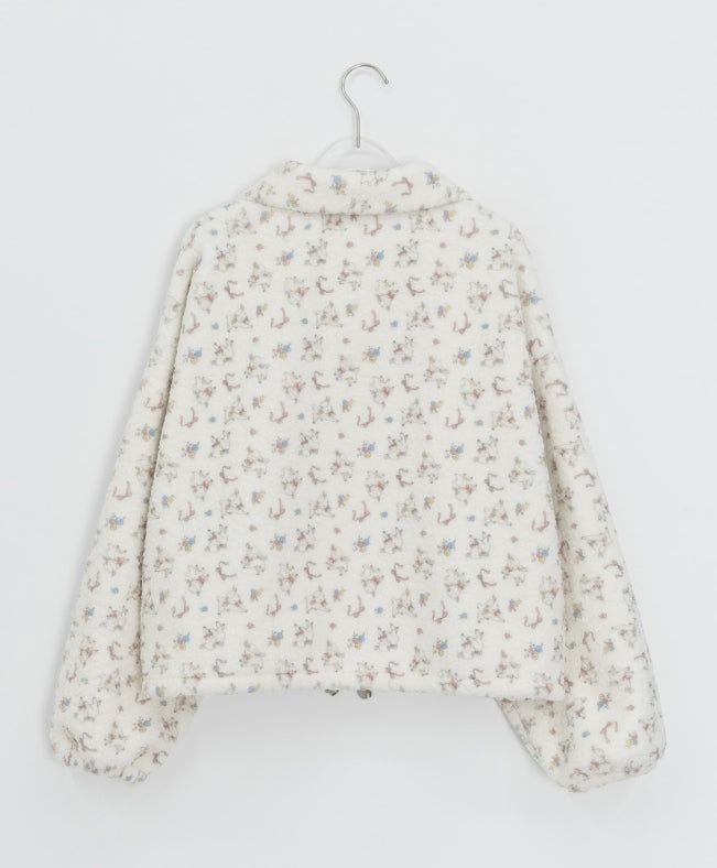 Fiola Brushed Printing Fleece Zip-Up Jumper