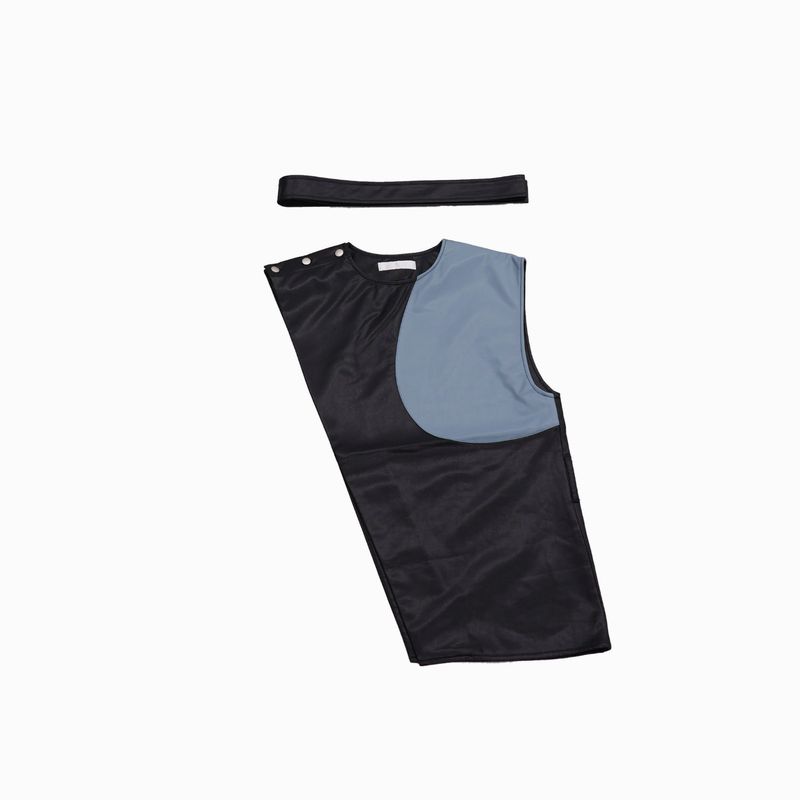 patchwork fake leather vest