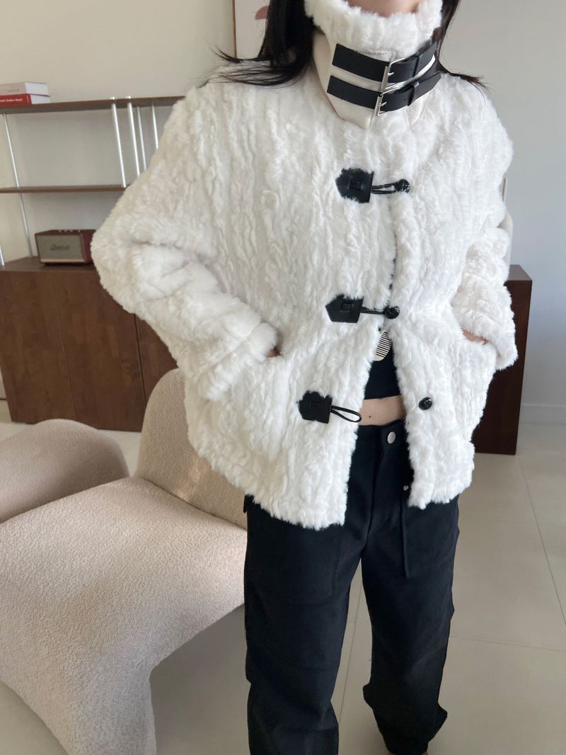Coco Duffle High-Neck Short Fur Jacket
